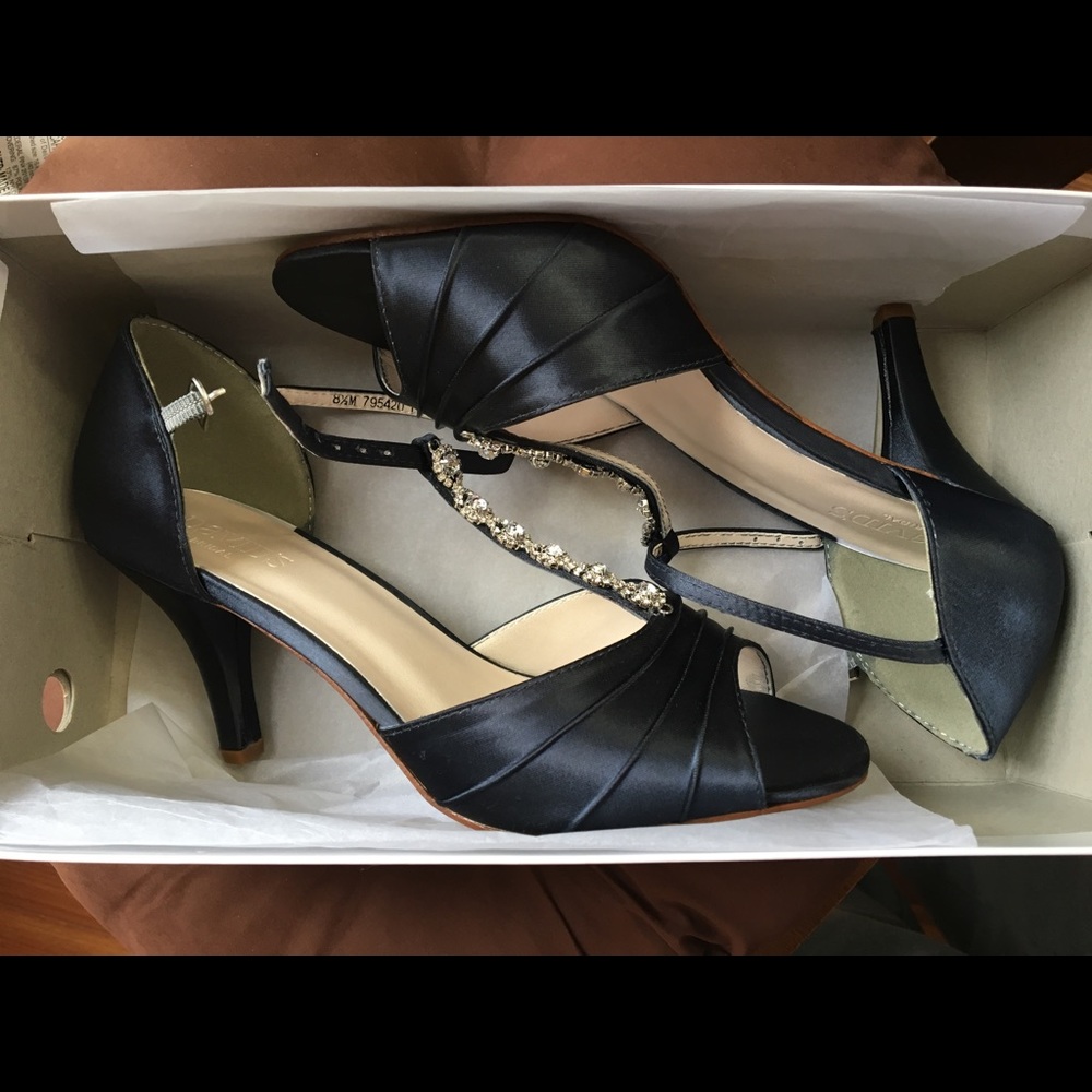 Satin Mid Heel Sandal